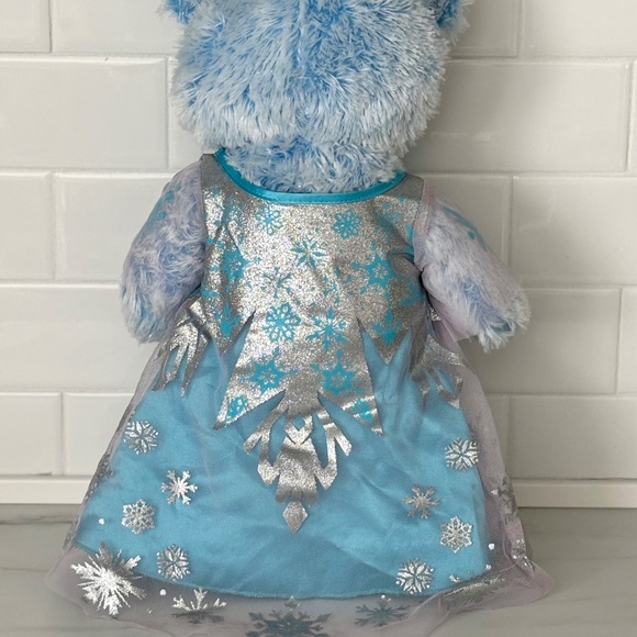 Build A Bear BAB DISNEY Frozen ELSA Blue Teddy Bear Dress Plush Stuffed SINGS! - Picture 8 of 14
